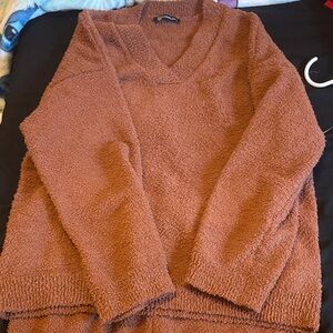 Cozy Brown Women's Matching Sweater Set